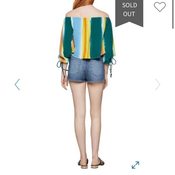 BCBGeneration faded stripe balloon sleeve top - Picture 3 of 7